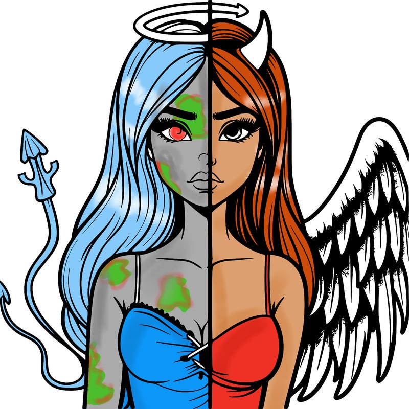 devil vs angel realistic girl