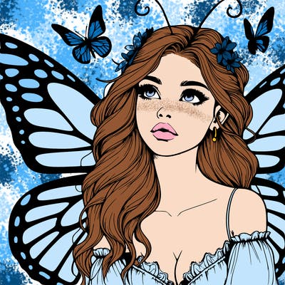 butterfly fairy realistic girl