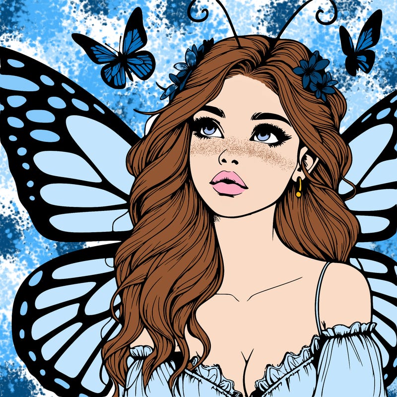 butterfly fairy realistic girl