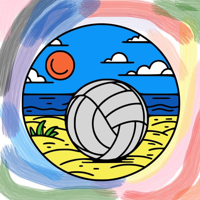 volleyball on a beach