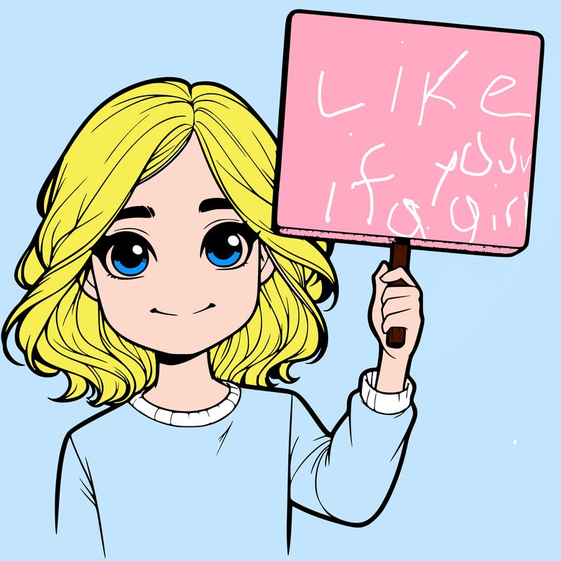 realistic girl holding up a sign