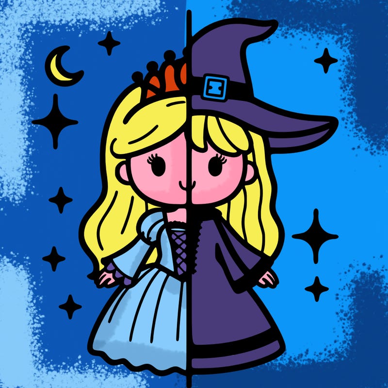 split princess and witch
