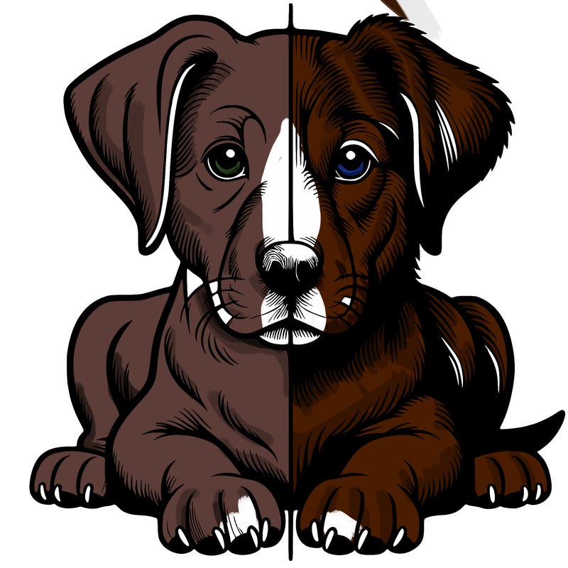 realistic dog split picture