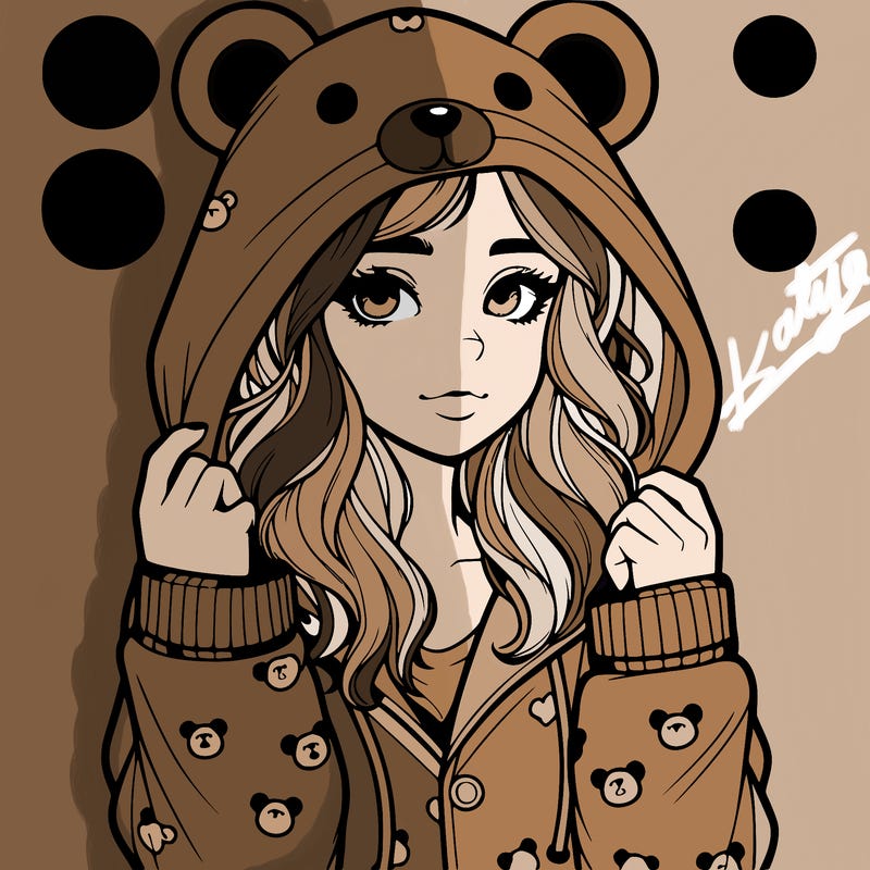 realistic girl in a animal pjs hoodie