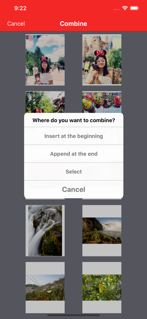 Power PDF - PDF Manager - Interface of the Power PDF app showing options to combine or merge multiple image files into a document.