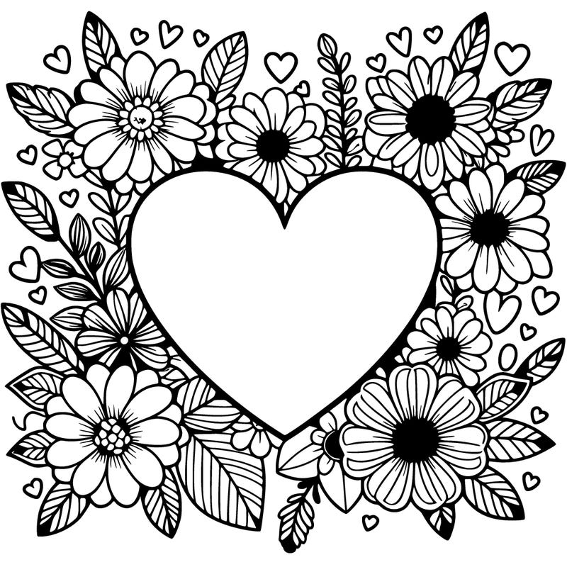 beautiful heart of flowers