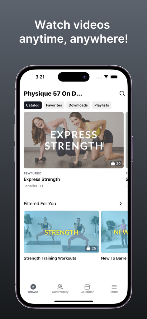 Physique 57 On Demand - Physique 57 On Demand app workout catalog on iPhone