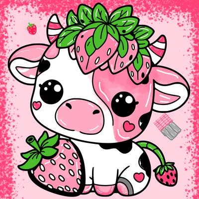cute strawberry cow