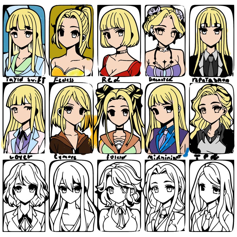 girls that look diffrent anime