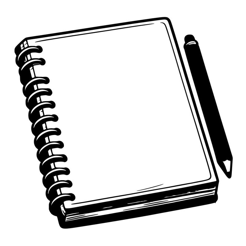 realistic blank sketch pad