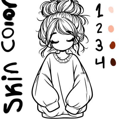 girl with baggy sweatshirt and messy bun