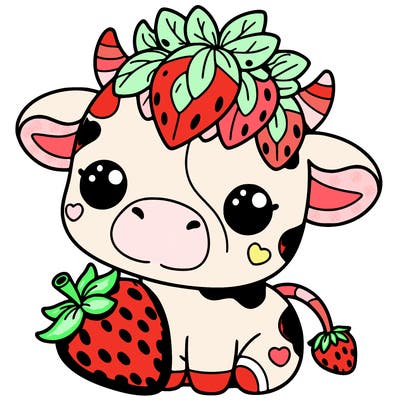 cute strawberry cow