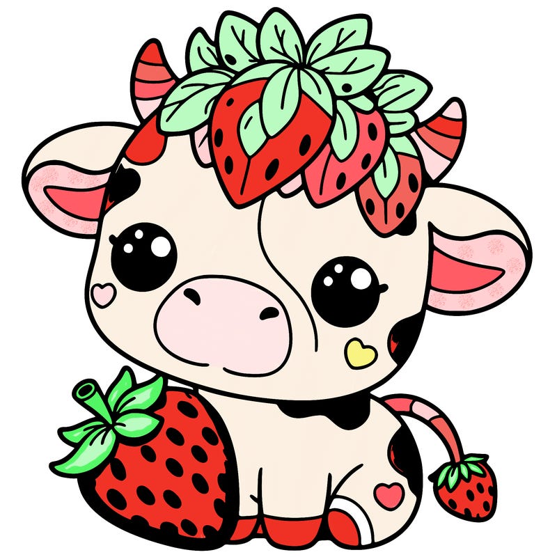 cute strawberry cow