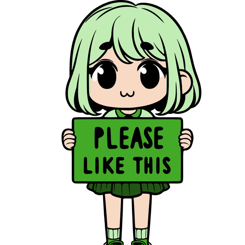 a girl holding a sign that says please like this one