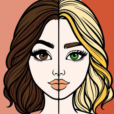 realistic girl split half