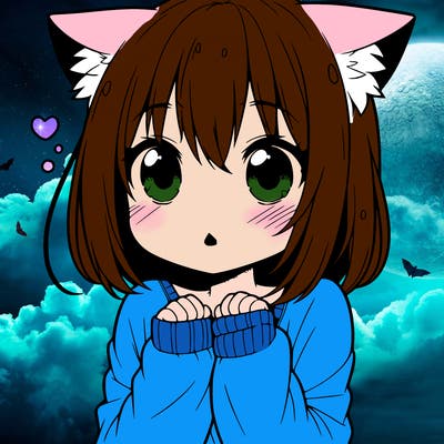 shy anime catgirl