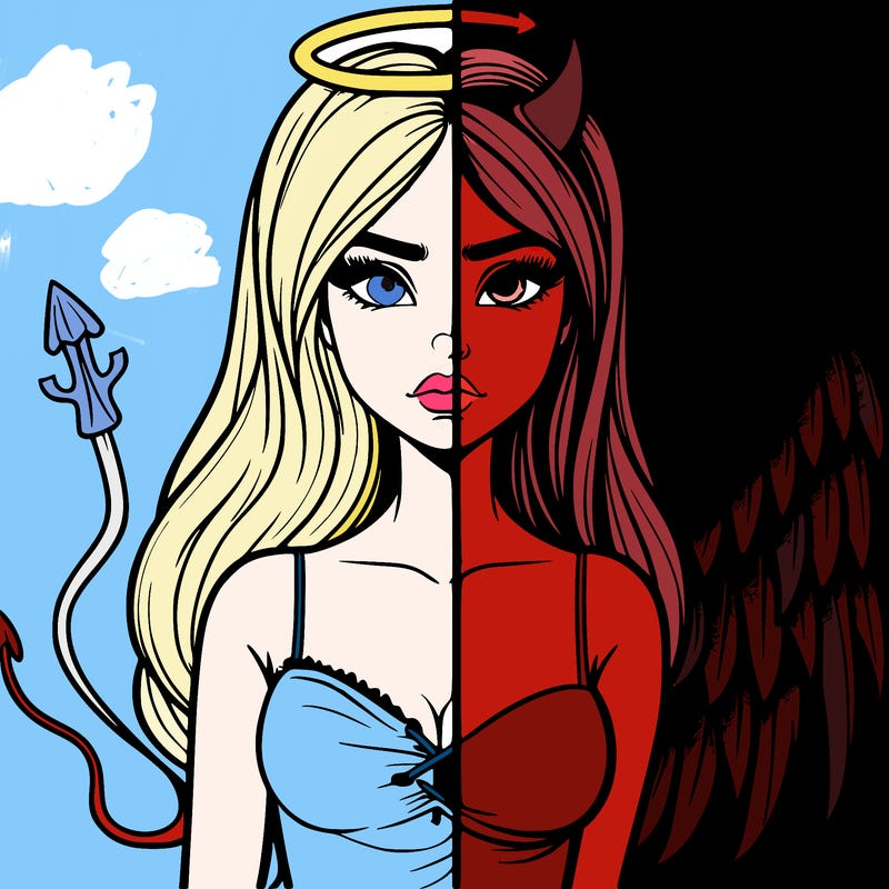 devil vs angel realistic girl