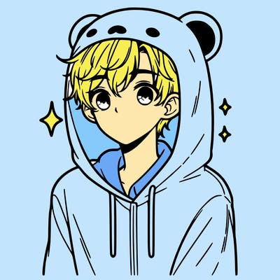 a 17 year old boy in a cute animal hoodie