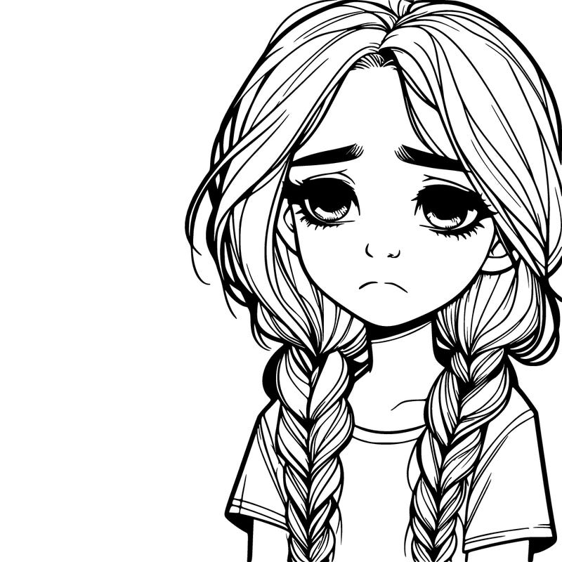 sad realistic girl