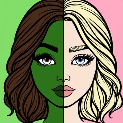 realistic girl split half