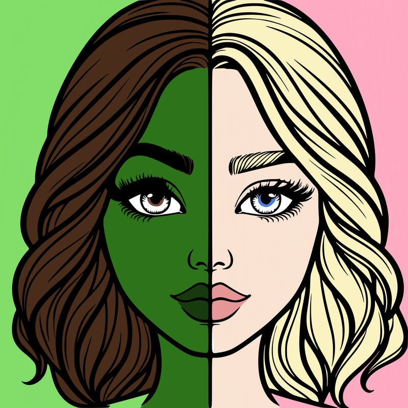 realistic girl split half