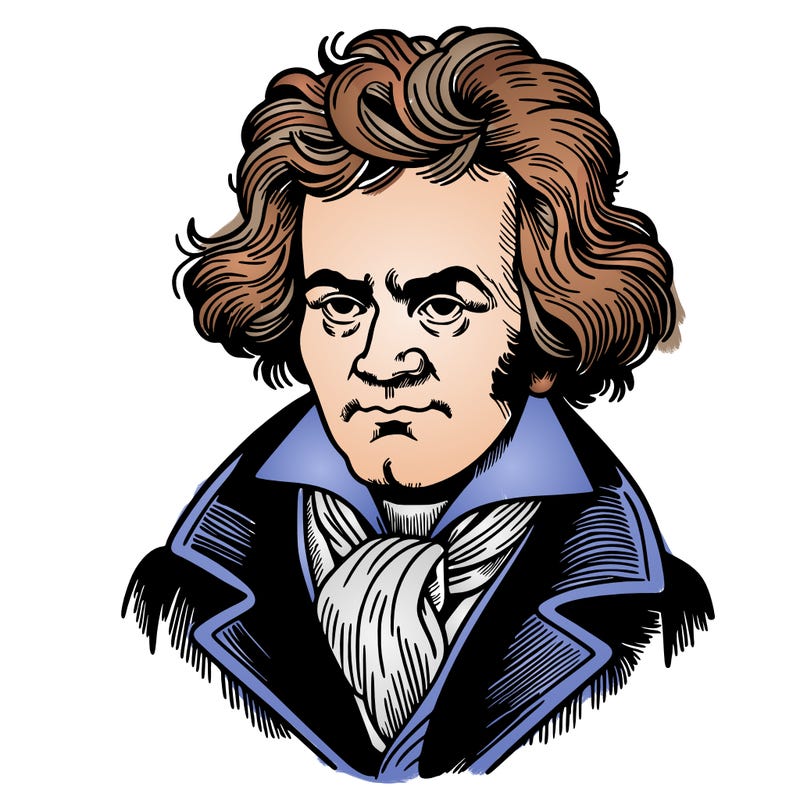 draw a portrait of classical composer beethoven