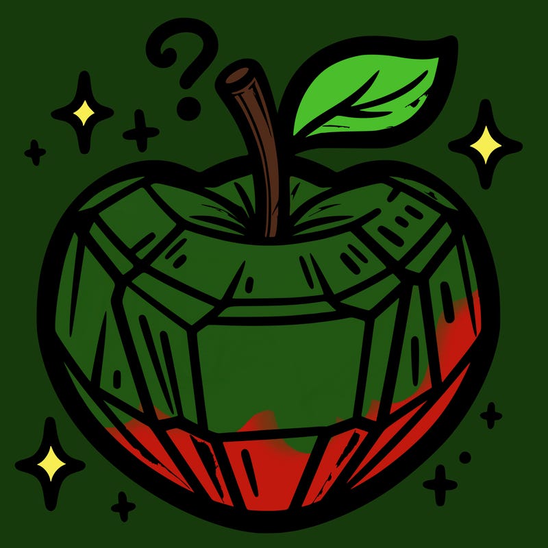 very shiny crystal apple