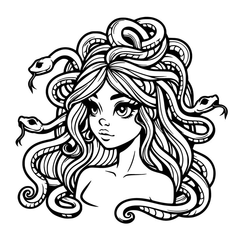 realistic medusa with snakes in her hair