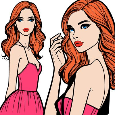 fashion model female one realistic posing