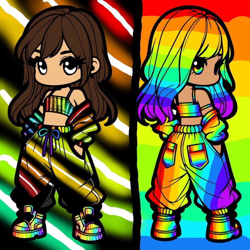 girl in crop top and baggy pants