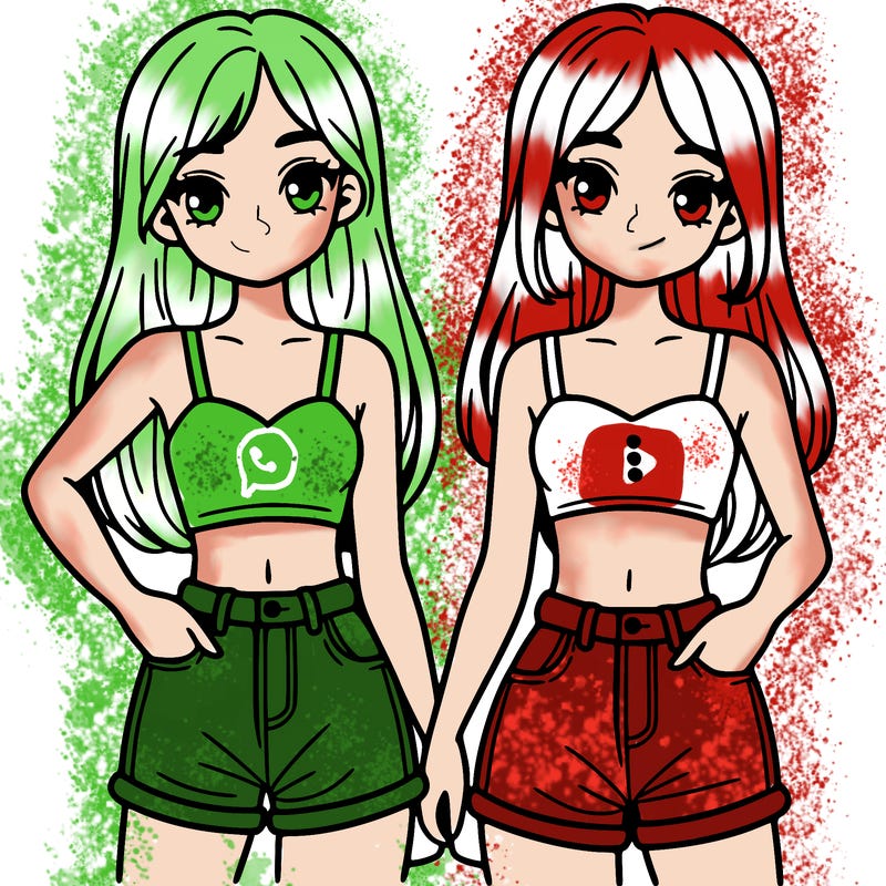 two sisters with crop tops and jean shorts and straight hair