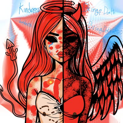 devil vs angel realistic girl