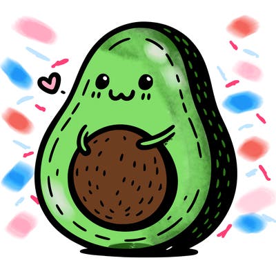an avocado hugging an avocado
