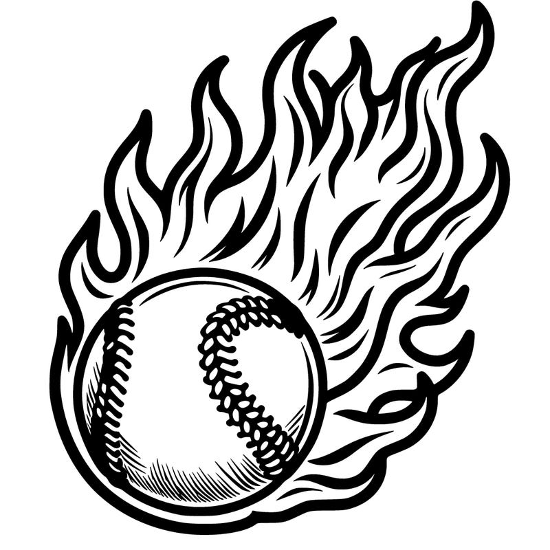 a flaming softball