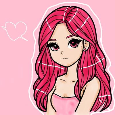 realistik girl with long hair