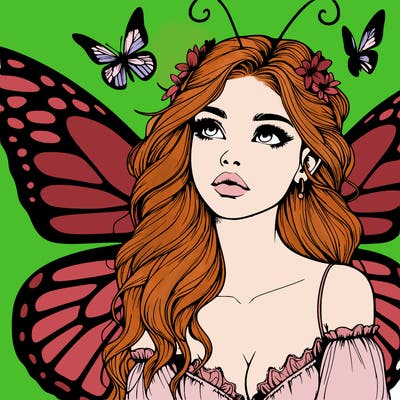 butterfly fairy realistic girl