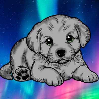 a cute realistic puppy