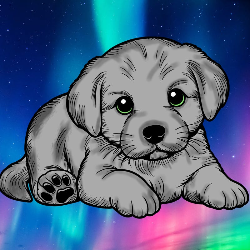 a cute realistic puppy