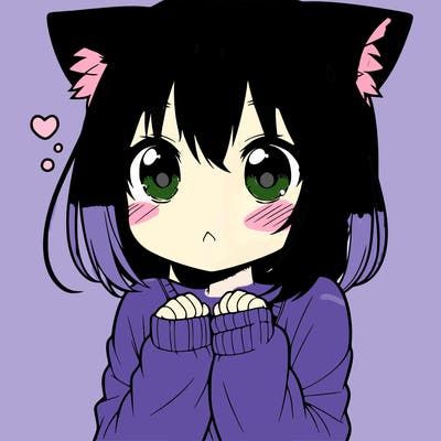 shy anime catgirl