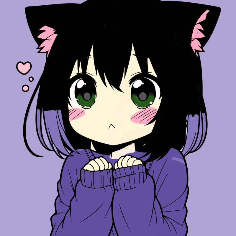 shy anime catgirl