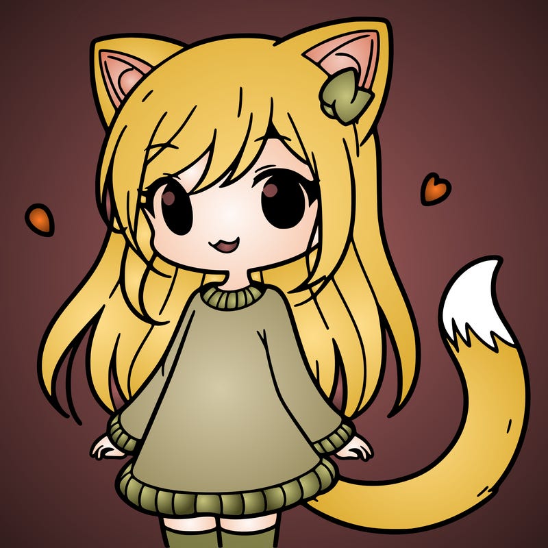 girl with cat ears and tail