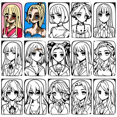 girls that look diffrent anime