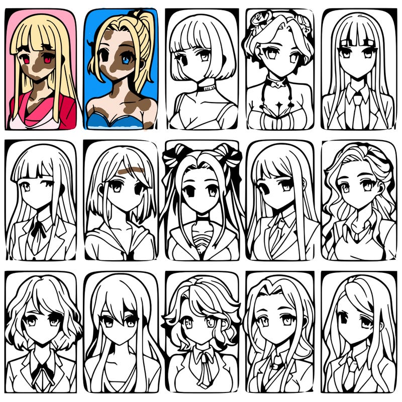 girls that look diffrent anime