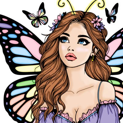 butterfly fairy realistic girl