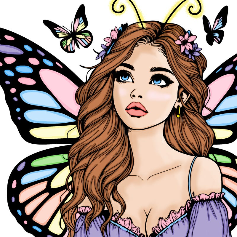 butterfly fairy realistic girl