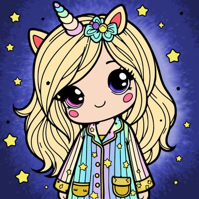 girl in unicorn pajamas
