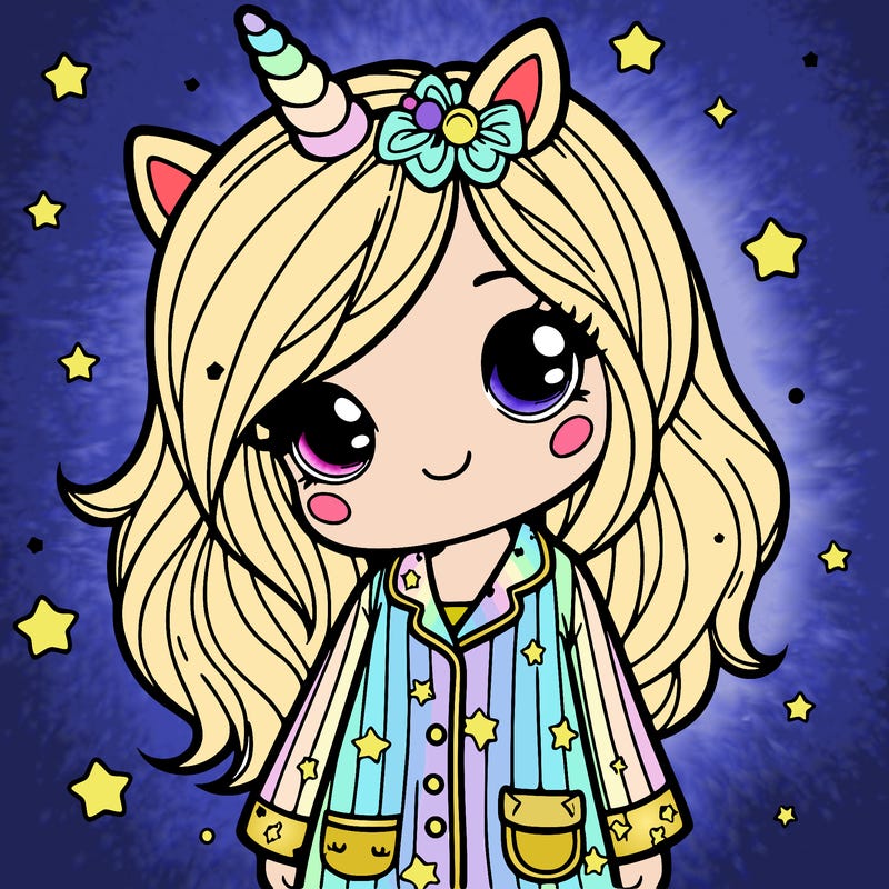 girl in unicorn pajamas