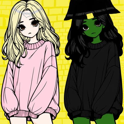 realistic girl with baggy sweater