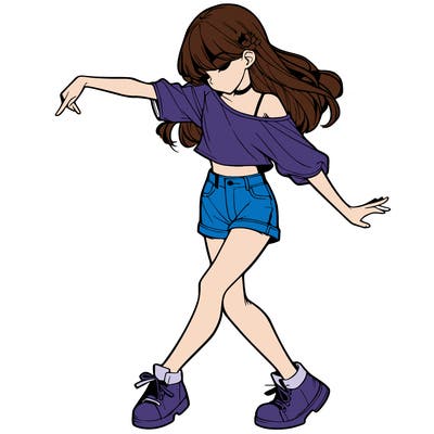 realistic girl danceing