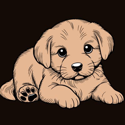 a cute realistic puppy